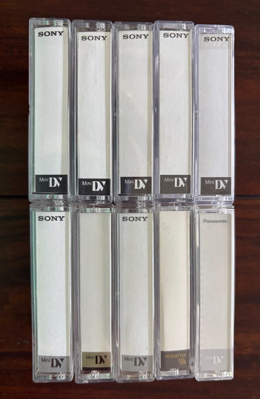 10 EMPTY Mini DV Cases w/ Paper Inserts Various Brands -Video Tapes NOT Included